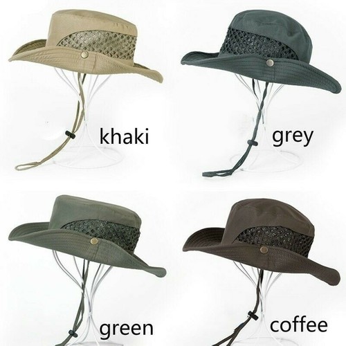 uomo estivo da Pesca Cappello trekking largo con falda SOLE Protect Safari  | eBay
