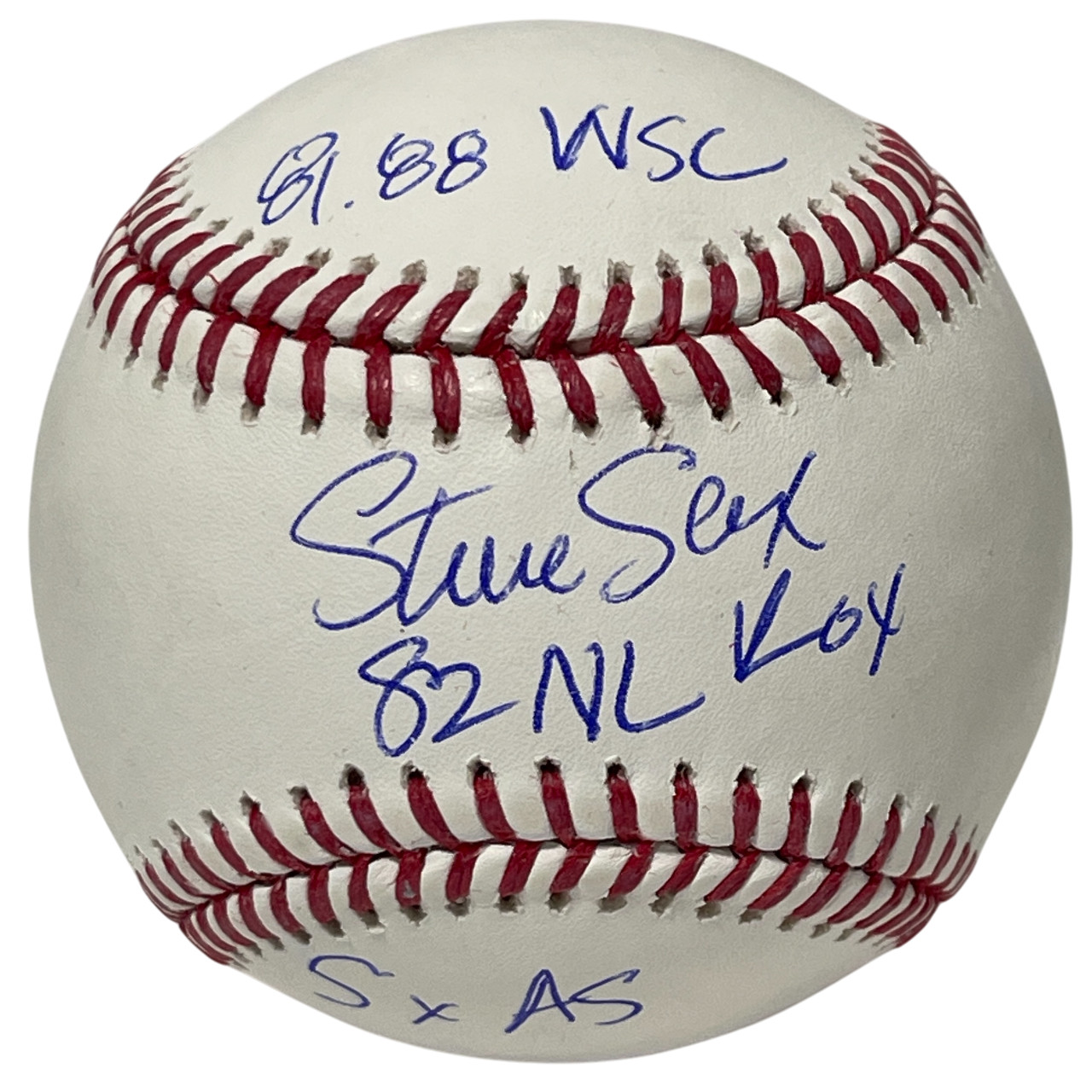 Steve Sax Signed ROMLB Baseball w/ 3 Insc Beckett Witness BAS COA Dodgers