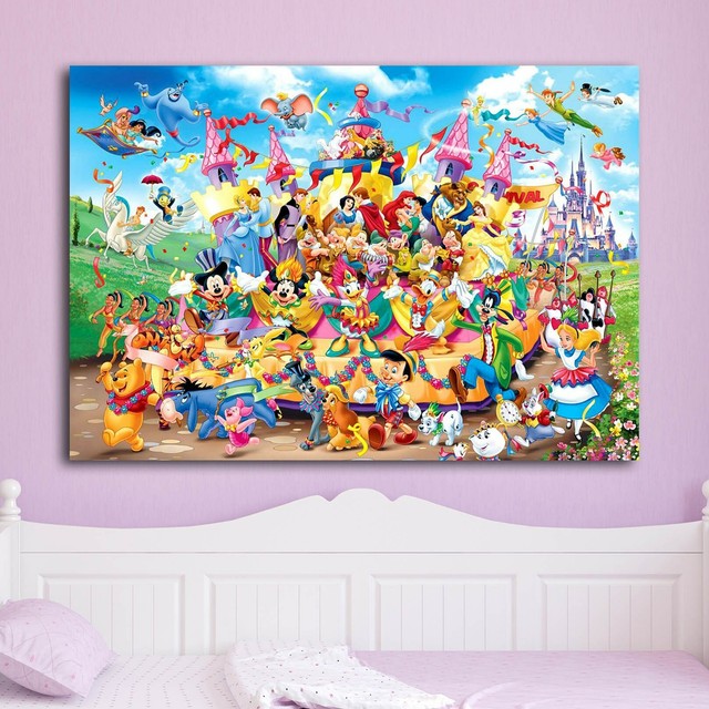 Disney characters HD Canvas prints Painting Home decor Picture Wall art