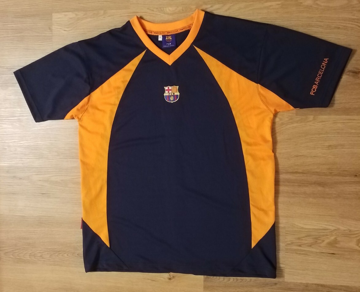 FC Barcelona FCB Official Product Shirt Blue/Orange Size XL