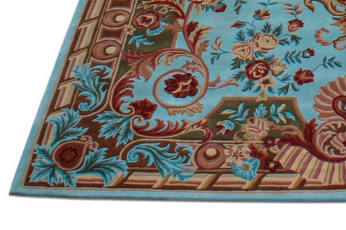 Parisian Hand-Tufted Natural Wool And Silk Area Rug 4x6Oushak Living Room Carpet - Picture 33 of 264