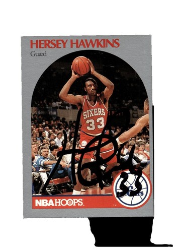 HERSEY HAWKINS NBA SuperSonics Auto Autographed Signed 3x5 Index