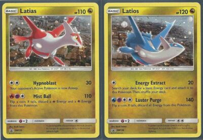 Latias + Latios HOLO Pokemon SM135 SM136 Black Star Promo Set Dragon Majesty- LP