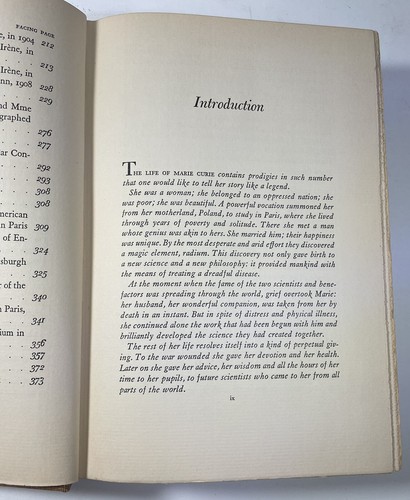 1st Edition Vtg 1938 Madame Eve Curie Journalist Biography Hardcover Book - Picture 5 of 12