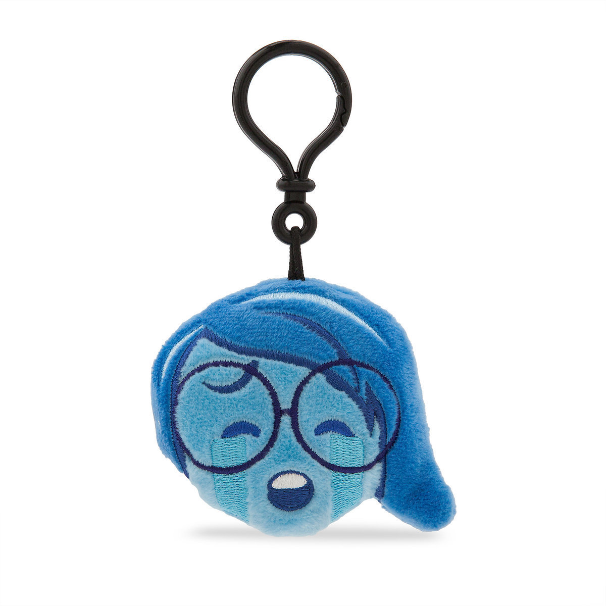 NWT Disney Store Sadness Emoji Plush Backpack Clip Two face  display picture 2