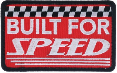 Built For Speed Checker Race Flag 4 inch embroidered Patch HTL5674 F4D4Z