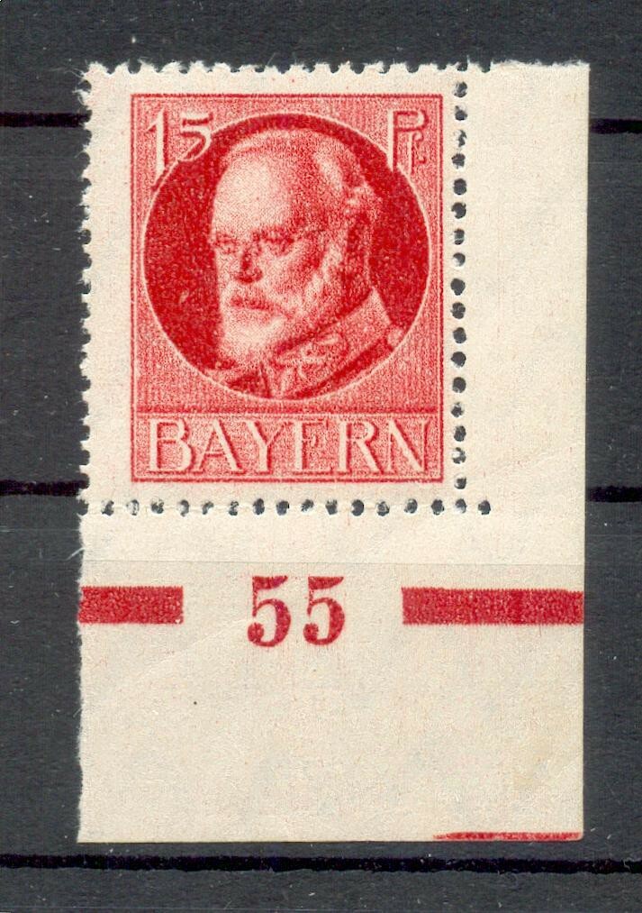 Bavaria 115b Plate Number MNH Mint Never Hinged BPP (G8602
