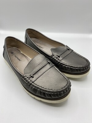 Hush Puppies Andrea Slip On Loafers Women's sz 10 HP-Pewter