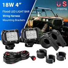 Nilight 2PCS 4 Inch LED Work Light Bar Flood Pods fit for Jeep ATV with Wire Kit