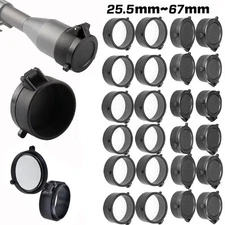 Scope Lens Cover Black,Clear Rifle Scope Flip Caps Rifle Scope Protect Objective