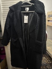 Women's Black Teddy Coat, Size 10