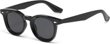 Fashion Round Sunglasses Women Men Premium Plastic Frame 100 UV400 Protection