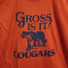 Reprinted 80's Vintage Gross Is It Cougars Gross Catholic T-Shirt