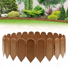 6 in Tall Brown Garden Edging Borders, Total 6.88ft No Dig Landscaping Edging...