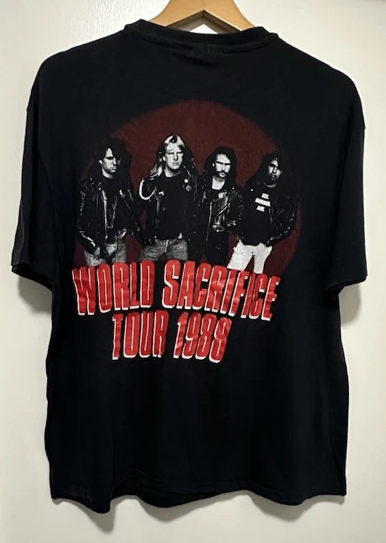 Camiseta De Colección Años 80 Slayer Para Hombres Talla XL World Sacrifice Tour 1988 Thrash Metal Band Foto 2 de 4
