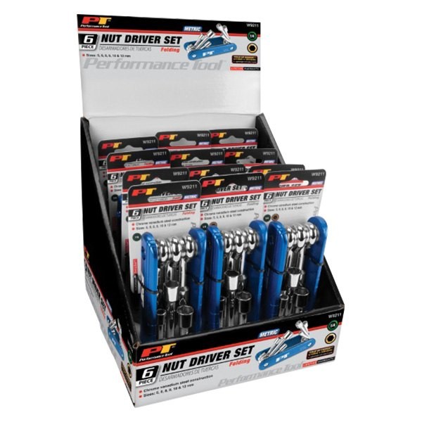 Performance Tool 6-piece 5 to 12 mm Metal Handle Folding Nut Driver Set