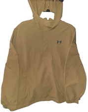 Under Armour Men's Vibe StormShell Hoodie Brown Pullover Jacket SMALL 1386575