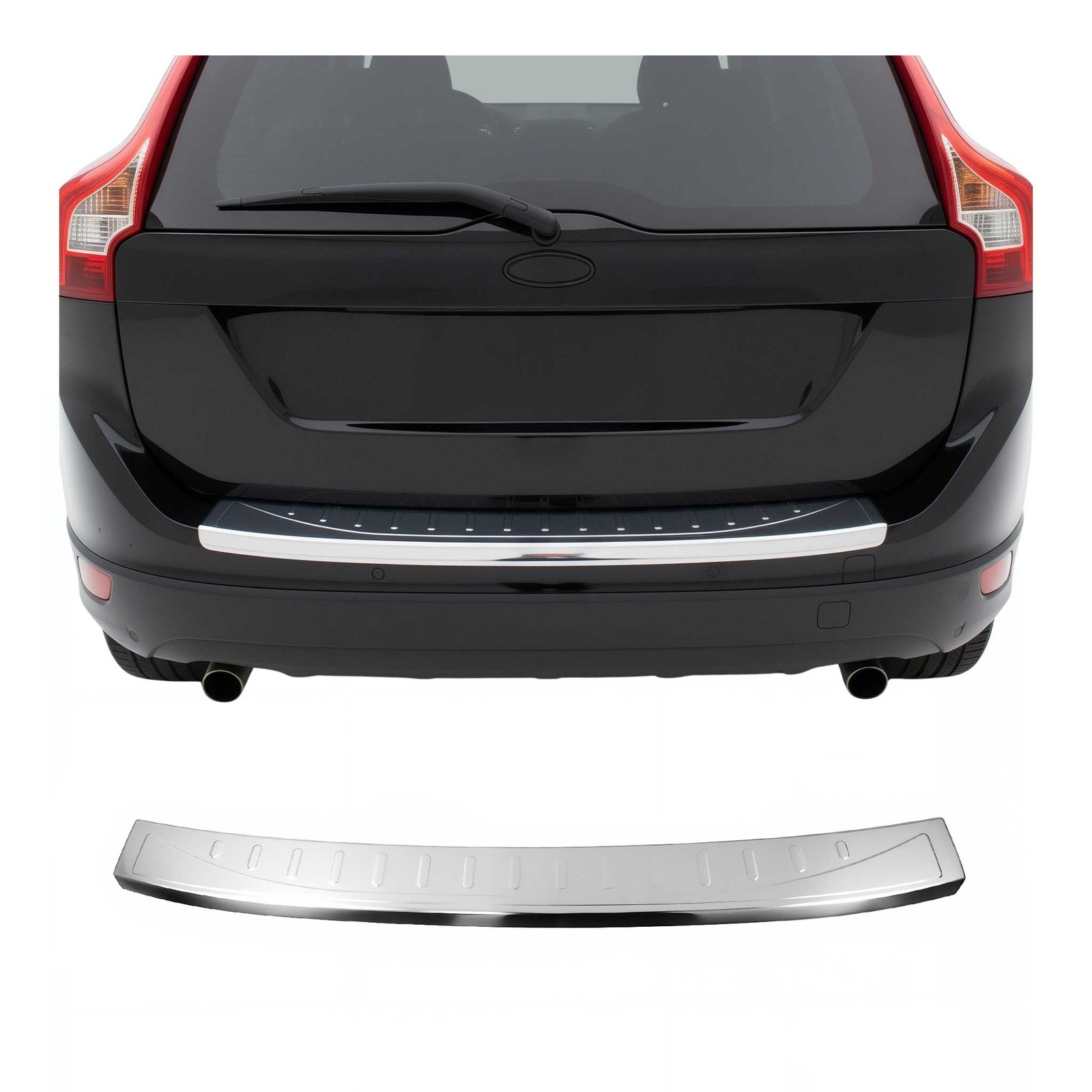 Protection de pare-chocs Volvo XC60 I 2013-2017 en inox brossé argenté