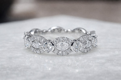 QVC Marquise & Round Diamond Band Ring, 14K, 1.00 cttw, by Affinity Size 10