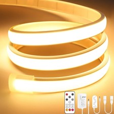 COB LED Strip Lights Pro, 16.4Ft Warm White Dimmable Self-Adhesive Led Rope Ligh
