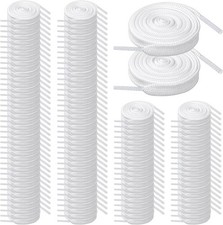 120 Pairs Flat White Shoe Laces Bulk 47'' Long 5/16" Wide Replacement Shoe...