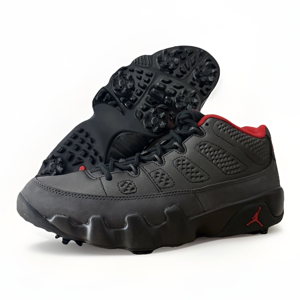 Nike Air Jordan 9 Retro Low Golf Charcoal Black Red Mens Sneakers FJ5934-002