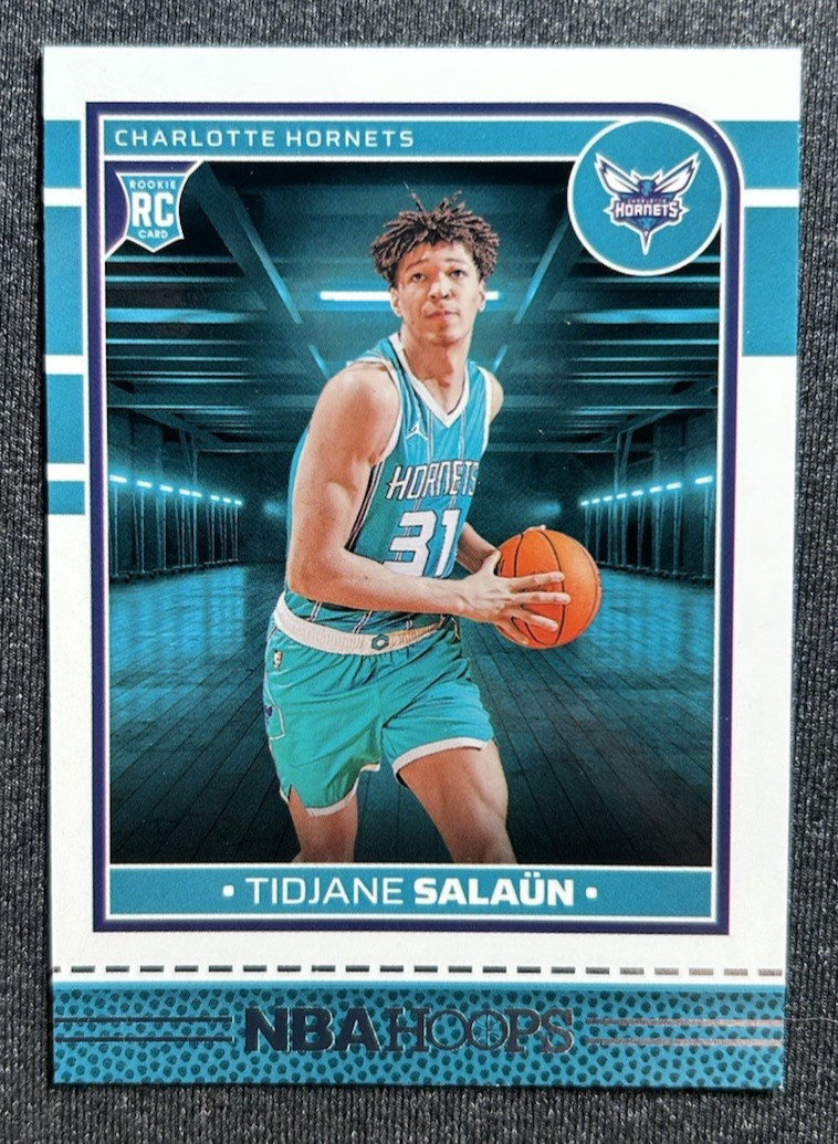 2024-25 Panini NBA Hoops Tidjane Salaun #236 Base Rookie RC Charlotte Hornets