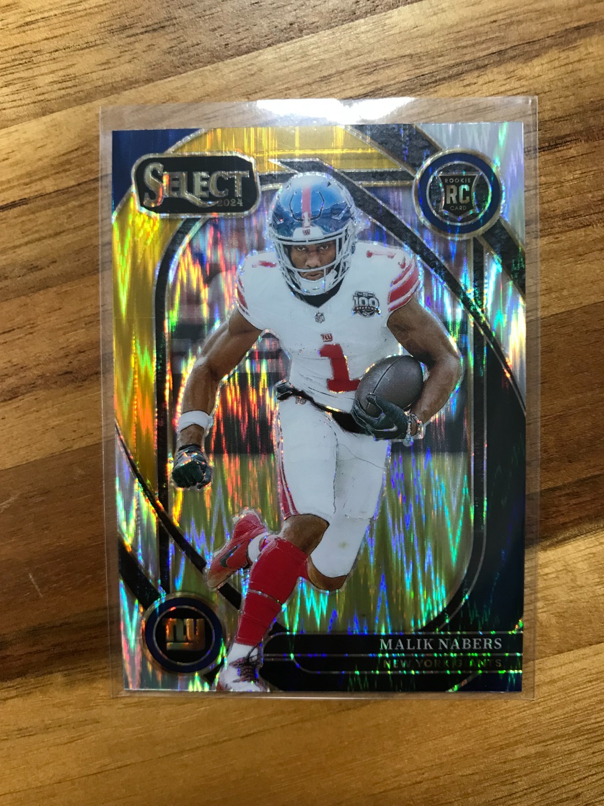 2024 Panini Select Club Level Malik Nabers Black And Gold Shock RC #220