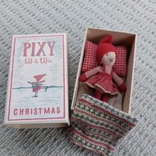Maileg Pixy Elfie Christmas Pixie in scatola di fiammiferi - Nuovo
