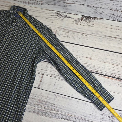 Pendleton Varsity Shirt Mens Large Green Blue Plaid Long Sleeve Button Down - Picture 8 of 8