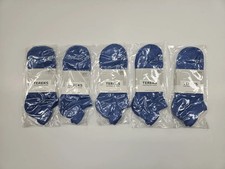 Men's Tab Ankle Socks 5 Pairs Blue Cushioned Moisture Wicking Athletic Pack NWT