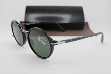 NEW PERSOL P 3108-S 95/31 TYPEWRITER BLACK SILVER AUTHENTIC SUNGLASSES 49-22