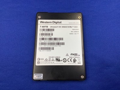 WUS4BB076D7P3E3  WESTERN DIGITAL 7.68TB ULTRASTAR DC SN640 NVMe PCIe SSD