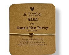Hen Party Wish Bracelet: Hen Weekend, Hen Do, Bride to Be - Recycled