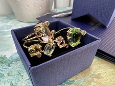 Swarovski Gema ringSet (3), Mixed cuts, Multicoloured, Size 8