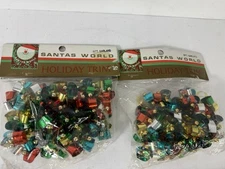 Santas world Holiday trim colorful tinsel tin garland 8ft  2 Packs  NIP Vintage