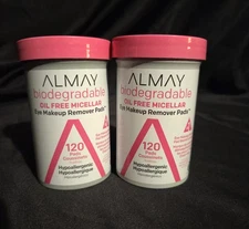 Almay Biodegradable Oil-Free Micellar Eye Makeup Remover Pads 2 pack