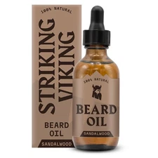 	Striking Viking Beard Oil for Men - 2 Fl Oz Sandalwood Scent - Naturally	