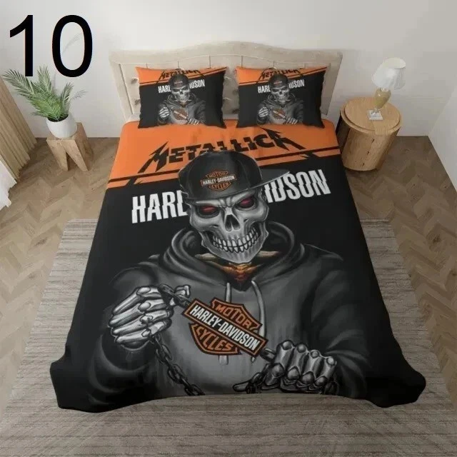 H daviidson's Motorcycle Bedding Set with Pillowcase, Gift For Fans