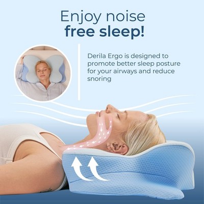 Derila Ergo Cervical Neck Pillow - Memory Foam Pillows for Back & Side Sleepers
