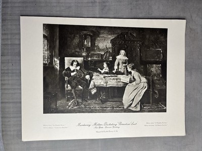 Milton Dictating ''Paradise Lost'' by Michael de Munkacsy - 1929 Art Print - TWFP