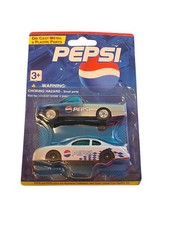 Vintage Golden Wheel Diecast Pepsi 2-Pack  White Race Car & Pickup Truck