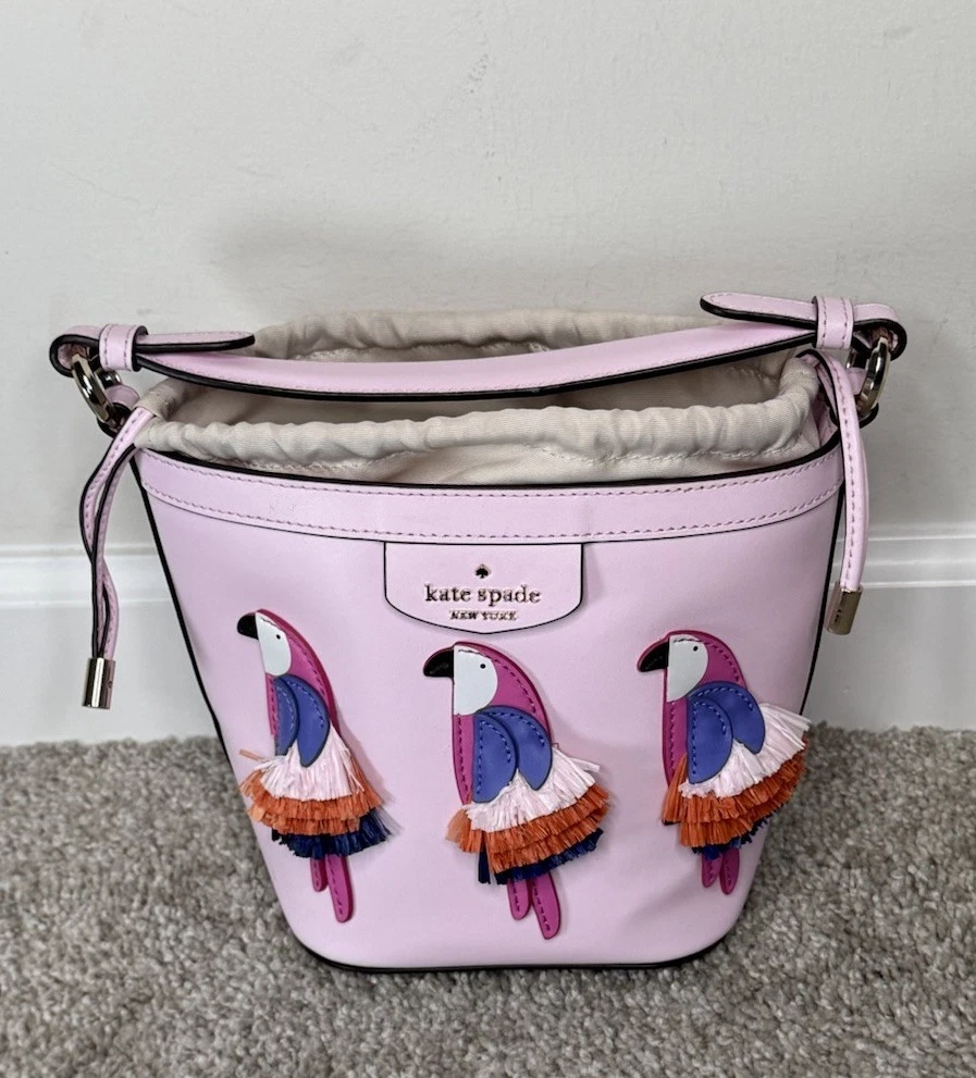 Borsa a tracolla Kate Spade Pippa Flock Party Pappagalli rosa novità