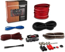 DS18 OFCKIT0 0-Gauge OFC Amp Wiring Kit Ultra Flex 3000W Fuse Holder 250A Car