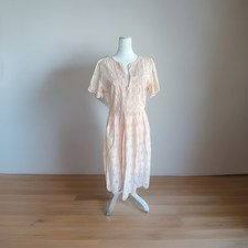 NWT ($150) Madewell Scalloped Eyelet Short Sleeve Peach Midi Dress Cotton Size 8
