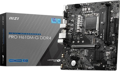PRO H610M-G DDR4 Motherboard (12Th/13Th/14Th Gen Intel Core, LGA 1700 Socket, DD