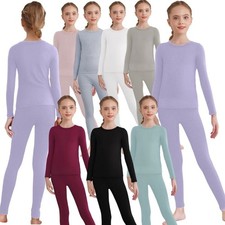 Kids Girls Set Running Outfit Winter Suit Underwear Casual Daily Wear Top Yoga