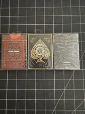 Theory 11 Playing Cards (Star Wars, Dark Knight, Artisan Black)  Lot Of 3 New