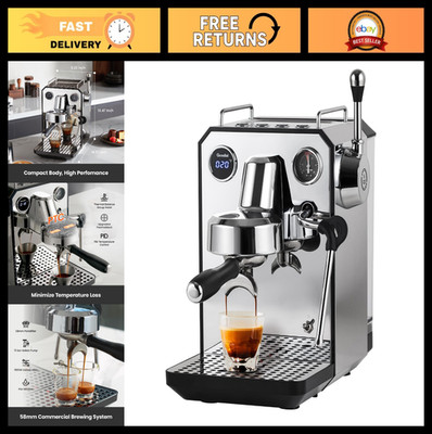 15 Bar Semi-Automatic Espresso Machine with Milk Frother & 57oz Water Tank - Dua