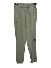 Adidas Womens Joggers S Sage Green Logo AEROREADY Drawstring Pockets Activewear